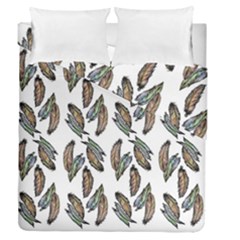 Feather Pattern Duvet Cover Double Side (queen Size) by Valentinaart