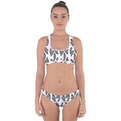 Feather Pattern Cross Back Hipster Bikini Set by Valentinaart