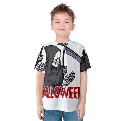 Death - Halloween Kids  Cotton Tee by Valentinaart