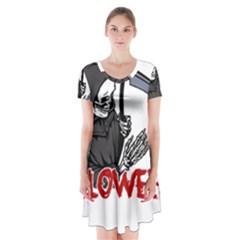 Death - Halloween Short Sleeve V-neck Flare Dress by Valentinaart