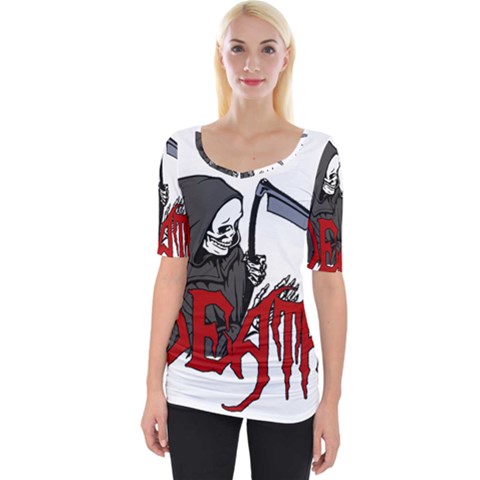 Death - Halloween Wide Neckline Tee by Valentinaart