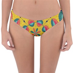 Textured Tropical Mandala Reversible Hipster Bikini Bottoms