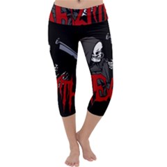 Death - Halloween Capri Yoga Leggings by Valentinaart