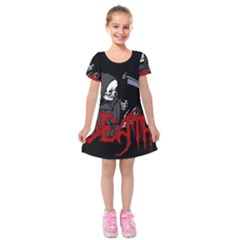 Death - Halloween Kids  Short Sleeve Velvet Dress by Valentinaart