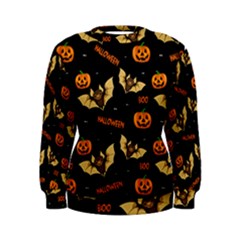 Bat, Pumpkin And Spider Pattern Women s Sweatshirt by Valentinaart