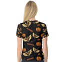 Bat, pumpkin and spider pattern V-Neck Sport Mesh Tee View2