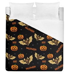 Bat, Pumpkin And Spider Pattern Duvet Cover (queen Size) by Valentinaart