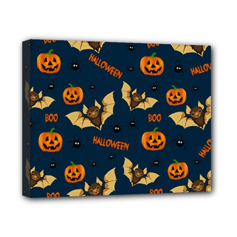 Bat, Pumpkin And Spider Pattern Canvas 10  X 8  by Valentinaart