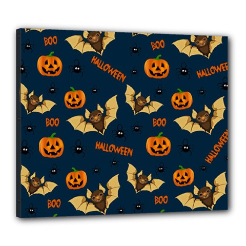 Bat, pumpkin and spider pattern Canvas 24  x 20 