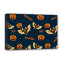 Bat, pumpkin and spider pattern Deluxe Canvas 18  x 12   View1