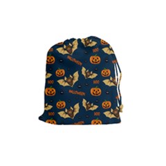 Bat, pumpkin and spider pattern Drawstring Pouches (Medium) 