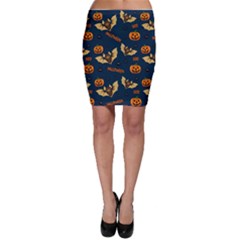 Bat, pumpkin and spider pattern Bodycon Skirt