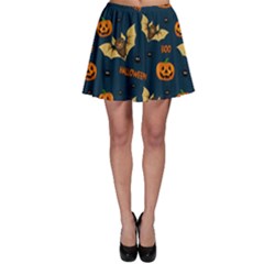 Bat, pumpkin and spider pattern Skater Skirt