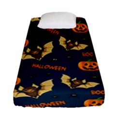 Bat, pumpkin and spider pattern Fitted Sheet (Single Size)