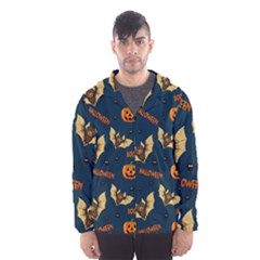 Bat, pumpkin and spider pattern Hooded Wind Breaker (Men)