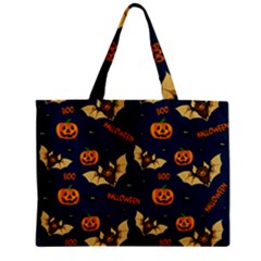 Bat, pumpkin and spider pattern Zipper Mini Tote Bag