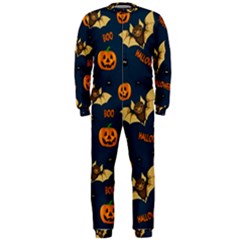 Bat, Pumpkin And Spider Pattern Onepiece Jumpsuit (men)  by Valentinaart