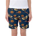 Bat, pumpkin and spider pattern Women s Basketball Shorts View1