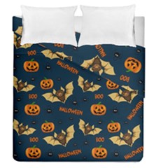 Bat, pumpkin and spider pattern Duvet Cover Double Side (Queen Size)