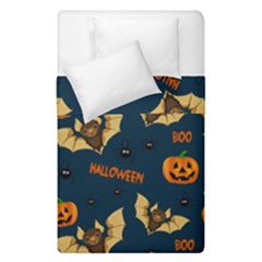 Bat, pumpkin and spider pattern Duvet Cover Double Side (Single Size)