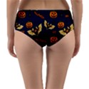 Bat, pumpkin and spider pattern Reversible Mid-Waist Bikini Bottoms View2