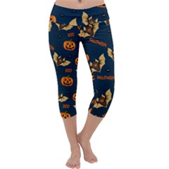 Bat, pumpkin and spider pattern Capri Yoga Leggings