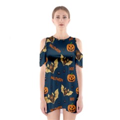 Bat, pumpkin and spider pattern Shoulder Cutout One Piece