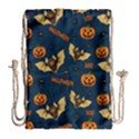 Bat, pumpkin and spider pattern Drawstring Bag (Large) View2