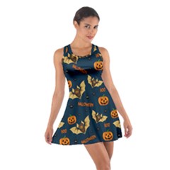 Bat, pumpkin and spider pattern Cotton Racerback Dress