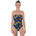 Bat, pumpkin and spider pattern Tie Back One Piece Swimsuit View1