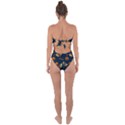 Bat, pumpkin and spider pattern Tie Back One Piece Swimsuit View2