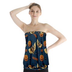 Bat, pumpkin and spider pattern Strapless Top