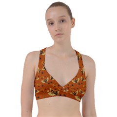 Bat, Pumpkin And Spider Pattern Sweetheart Sports Bra