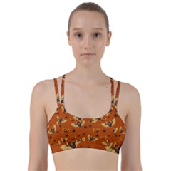 Bat, Pumpkin And Spider Pattern Line Them Up Sports Bra