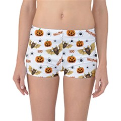 Bat, Pumpkin And Spider Pattern Reversible Boyleg Bikini Bottoms by Valentinaart