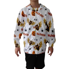 Bat, Pumpkin And Spider Pattern Hooded Wind Breaker (kids) by Valentinaart