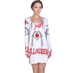 I Just Love Halloween Long Sleeve Nightdress by Valentinaart