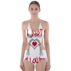 I Just Love Halloween Cut-out One Piece Swimsuit by Valentinaart