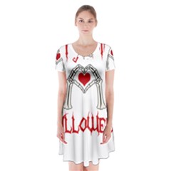 I Just Love Halloween Short Sleeve V-neck Flare Dress by Valentinaart