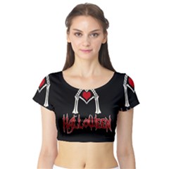 I Just Love Halloween Short Sleeve Crop Top (tight Fit) by Valentinaart