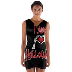 I Just Love Halloween Wrap Front Bodycon Dress by Valentinaart