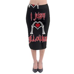 I Just Love Halloween Midi Pencil Skirt by Valentinaart