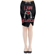 I Just Love Halloween Midi Wrap Pencil Skirt by Valentinaart