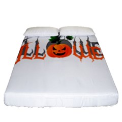 Halloween Fitted Sheet (queen Size) by Valentinaart