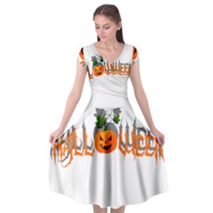 Halloween Cap Sleeve Wrap Front Dress by Valentinaart