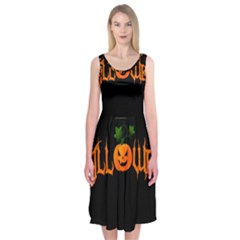 Halloween Midi Sleeveless Dress by Valentinaart