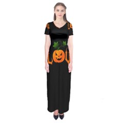 Halloween Short Sleeve Maxi Dress by Valentinaart