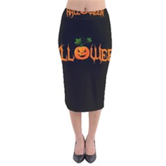 Halloween Velvet Midi Pencil Skirt by Valentinaart