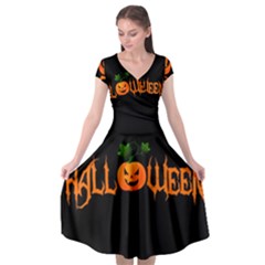 Halloween Cap Sleeve Wrap Front Dress by Valentinaart