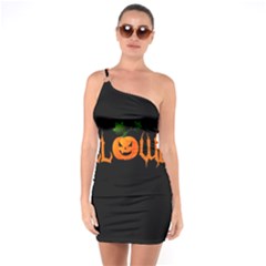 Halloween One Soulder Bodycon Dress by Valentinaart